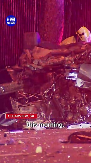 A Holden sedan has crashed into a house and rolled onto its roof in Adelaide's north this morning. Luckily, the 32-year-old driver was not critically injured. #9News READ MORE: https://nine.social/11Ix | 9 News Adelaide