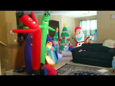 Christmas In Halloween! Air Dancers And Christmas Inflatables!