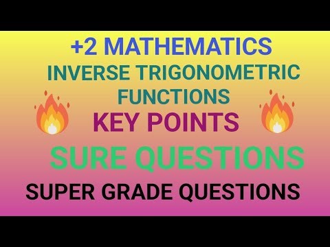 +2 MATHS//IINVERSE TRIGONOMETRIC FUNCTIONS//KEY POINTS//SURE AND SUPER GRADE QUESTIONS//SURE A + 👍