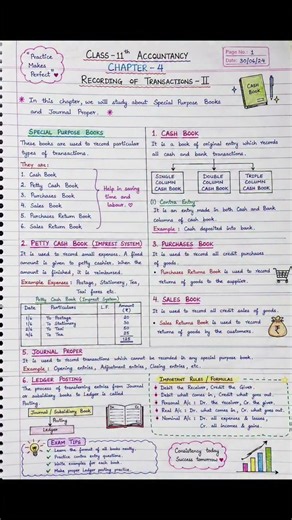 #Class11 Accountancy Chapter 4 | Recording of Transactions–II 📝 |🔥#shorts #viral | CBSE 2026