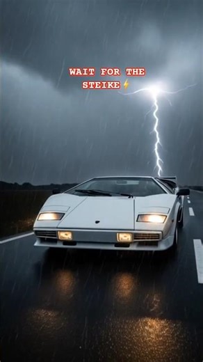 Lightning Strikes a Lamborghini Countach 1971 ⚡ ASMR #shorts #car #lightning