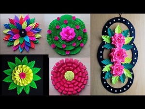 5 Beautiful Paper Flower Wall Decor Ideas | Paper Flower Wall Hanging Ideas