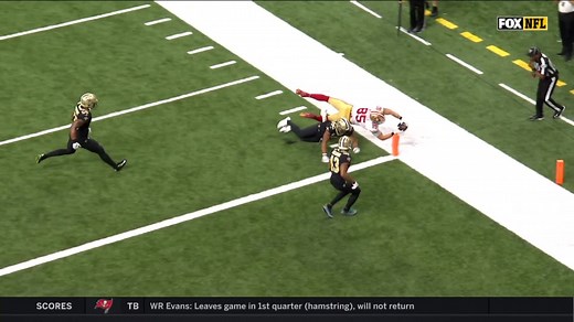 Curious George! Kittle extends to the pylon for incredible TD