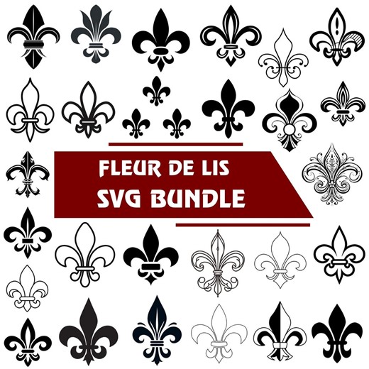 Fleur De Lis Svg Bundle: Silhouette, Clipart, Cricut, Digital File(instant Download) - Etsy