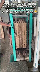 Incredible Industrial Hydraulic Press Compressing Large Egg Trays