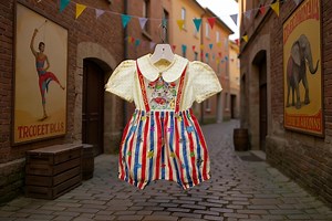 Circus Baby Costume Set: Embroidered Romper, Polka Dot Shirt & Party Hat - Etsy