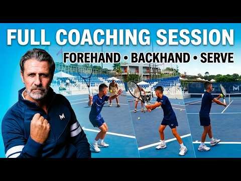 Full Tennis Coaching Session: Forehand, Backhand & Serve Breakdown