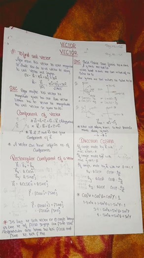 short noted of #vector class 11th