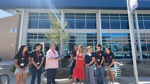 Tree planting ceremony from family in honor of former librarian | Indio High School