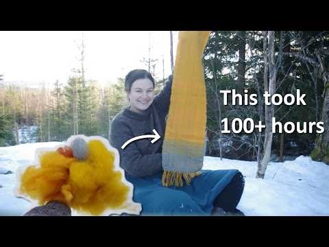 I made fabric by hand! Processing wool fiber into a scarf