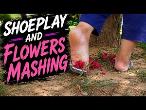 Shoeplay in white Flip Flops | Shoeplay and flowers mashing | Custom Videos Available
