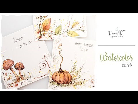 Watercolor cards - easy ink and watercolor cards idea