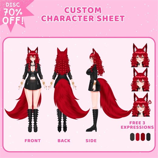 Custom Character Sheet Commission | Anime Reference Sheet, Character Design, Furry Character Sheet - Etsy