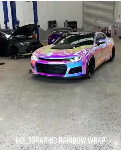 Holographic Rainbow Neo Chrome Camaro