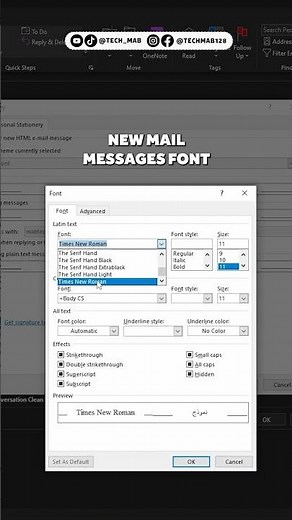 Outlook | Font change