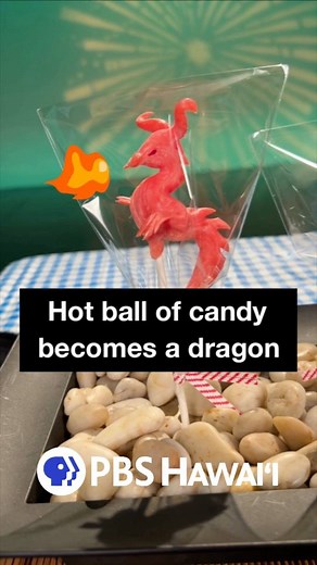 Ever heard of Amezaiku? It’s the Japanese art of sculpting hot candy into lollipops of different shapes and characters. It’s now considered a dying art, but the couple behind Candy Art Hawaii is keeping the tradition alive with their homemade creations! From unicorns to dinosaurs, they have spent the last decade perfecting their craft. In this video, they create their most popular request: the dragon! 🐉 Watch this Home is Here story on YouTube! #pbshawaii #nationalcandyday #candyart | PBS Hawai