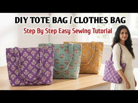 DIY ZIPPER TOTE BAG SEWING TUTORIAL | DIY Bag Cutting and Stitching | DIY Shopping bag | DIY Bags