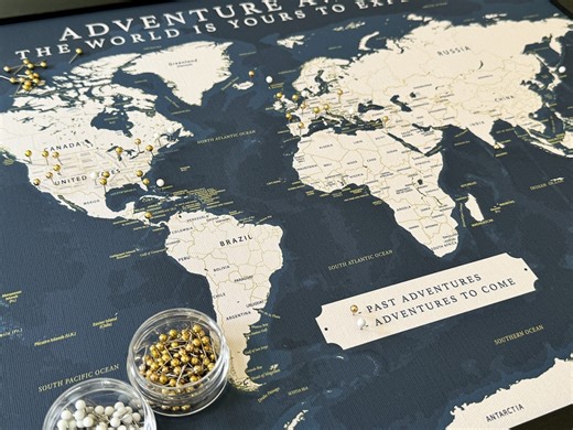 Detailed World Push Pin Map, Custom Push Pin Map for Travels Anniversary Gift Unique Wedding Gift for Couple Personalize Countries World Map - Etsy