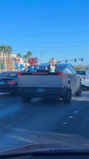Chucky and Tiffany have a Cybertruck. @JenniferTilly 🎥 @wynnmike2 #lasvegas #chucky #tesla #cybertruck | Las Vegas Locally