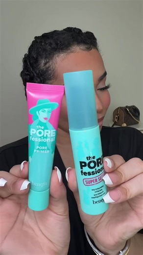 One of the best combos for long lasting makeup with @Benefit Cosmetics The POREfessional Pore Primer & Super Setting Spray! ✨ Follow and save this for your next makeup purchase! 📌 #longlastingmakeup #makeuptok #makeupmusthaves #benefitclubpink #maquillaje