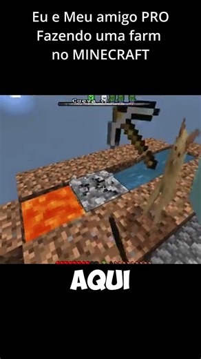 EU e MEU amigo PRO fazendo uma farm de pedra #minecraft