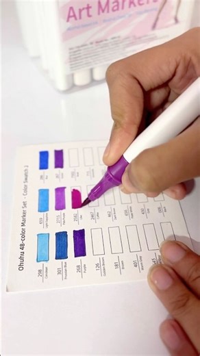 ASMR Ohuhu Color Swatches 🌈✨ #satisfying #cocowyo #firstvlog #newchannel #markerart