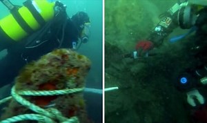Archaeologists salvage artefacts from sunken HMS Invincible