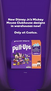 Enjoy new character designs from Disney’s Mickey Mouse Clubhouse with the same absorbent protection you rely on. We have sizes 3T-6T in warehouse and 2T/3T online only. Make sure to pick up a pack for your BIG KID® on your next @Costco run for some extra potty-training motivation! #new #launch #disney #trainingpants #pottytraining | Pull-Ups®