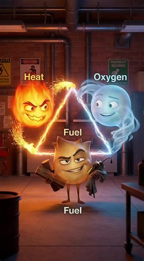 Fire Triangle 🔥⚠️ #safety #firetriangle #fire #tips #hs | fire