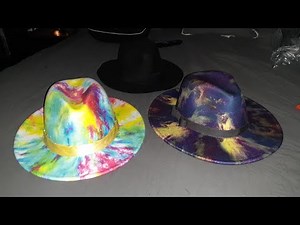 DIY fedora hat adding ribbons to the brim