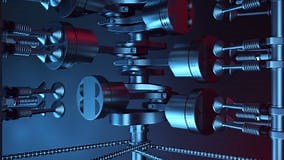 V6 Engine Inside, Animation in Motion, Pistons, Camshaft, Chain, Valves and Other Mechanical Parts Car. Illustration of Stock Footage - Video of auto, cylinder: 111425262