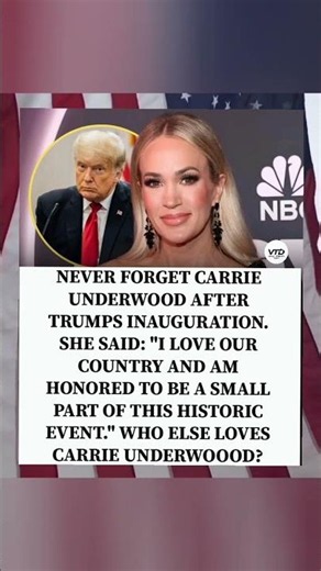 Carrie Underwood honors America at the historic inauguration. #CarrieUnderwood #Inauguration