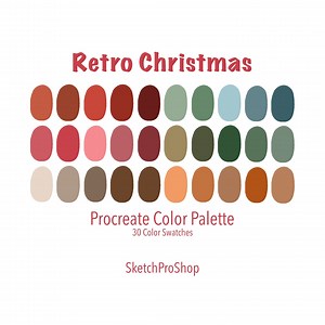 Procreate Color Palette WITH HEX CODES Retro Christmas | 30 Swatches | Simple Fun Colorful Bright Pastel Vintage Minimalistic Cute Winter - Etsy Australia