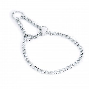 Dog Chain Collar - Martingale Dog Collar - Silver Chain Dog Collar - Half Choke - Single Chain Collar With Martingale - Choker Chain Collar - Etsy