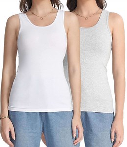 wirarpa Women's Tank Tops Cotton Undershirts Tanks Top Comfy Camis Base Layer 2-Pack