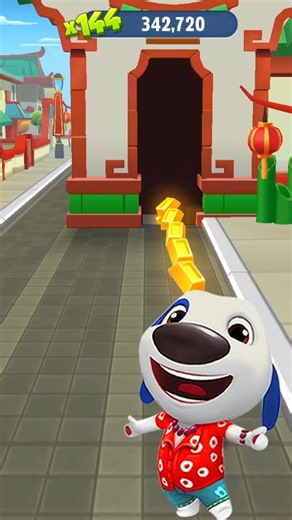 Talking Tom Gold Run Hawaiian Hank vs Water Village ⛩️🌊 #talanditom #shorts