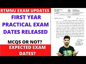 RTMNU FIRST YEAR EXMA UPDATES | 1st Year Practical Exam Dates | Exam OFFLINE Or MCQs