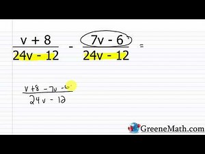 Adding and Subtracting Rational Expressions