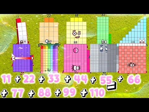 NUMBER BLOCKS SKIP COUNTING AND ADDITION TOTAL NUMBERS (part 2) | NUMBERBLOCKS ADDITION Kids Tube