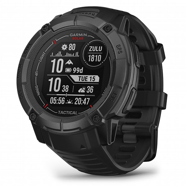 Garmin Instinct 2X Solar - Tactical Edition, Rugged GPS Smartwatch, Built-In Flashlight, Ballistics Calculator, Solar Charging Capability, Black