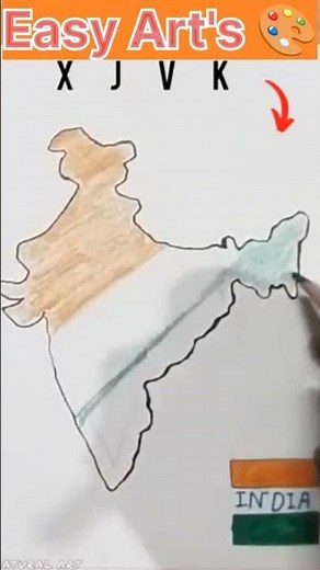How to Draw india map easy [ असानी तरीका से भारत के नक्शा बनाना सिखें ] #india map #drawing