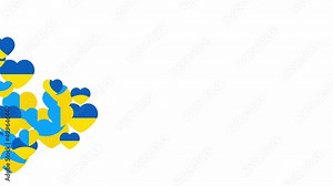 Ukraine flag icon in the shape of heart animation with optional luma matte. Alpha Luma Matte included.