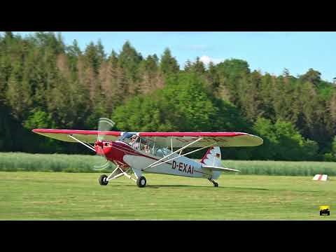 Piper PA18 Super Cub D-EXAI - take off & landing