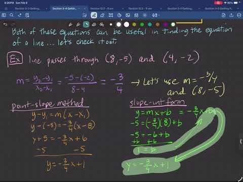 Calc 1 Support 3-4A Finding Linear Equations