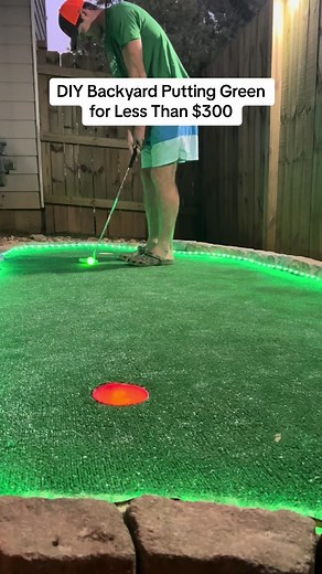 DIY Backyard Putting Green! ⛳️🏌️‍♀️🏌️‍♂️ For less than $300 #diy #diyproject #homeimprovement #homeproject #golf #puttinggreens #diyputtinggreen #backyard #diyhomedecor #diyhomeprojects #furnitureflip #lawn #lawntok