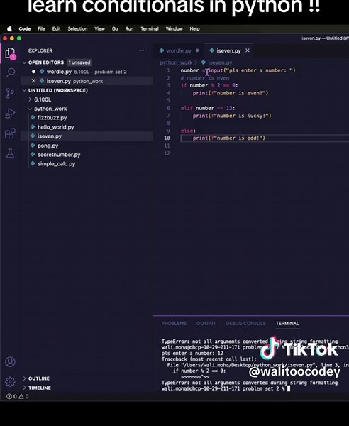 user inputs , conditions, variables , python journey #fyp #coding #vscode #python