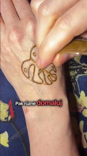 Jak namalovat hennou monsteru za 7 minut #henna #tattoo #tutorial