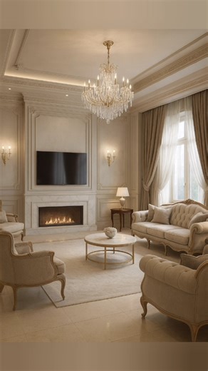Reconstruction of the living room in neoclassical style |before after design |#shorts