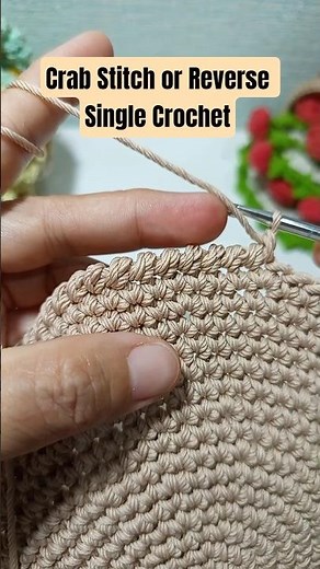 Crab Stitch or Reverse Single Crochet #crochetforbeginners #crochetstitch #crochettutorial