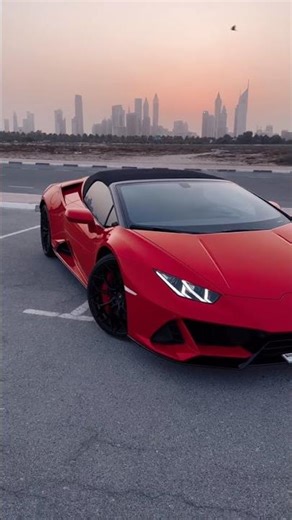 🌇 Red Lamborghini at sunset - raw power, city vibes. #Lambo#Supercar#Sunset#Short